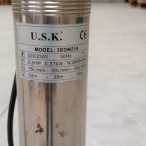 USK 3SDM2-14 Deep Well Submersible Pump (0.5HP Slim Pump)